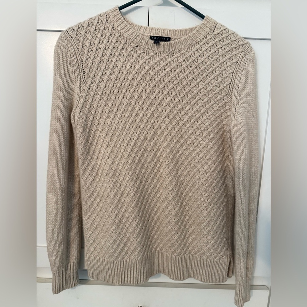 Theory Beige Knit Women's Sweater (wool/cashmere blend) NWOT
